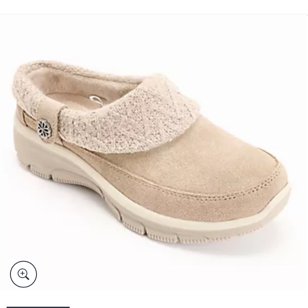 Skechers Easy Going Water-Repellent Suede Clogs - Full Bloom Womens sz8